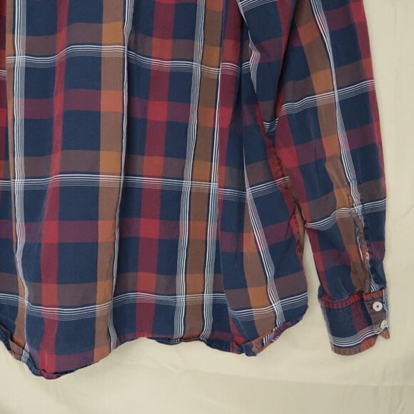Tommy Bahama Shirt Button Up Red Blue Plaid Long Sleeve Casual Cotton Men's XL - Picture 8 of 10